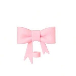 NWT 1 Straw Topper Charming Pink Bow